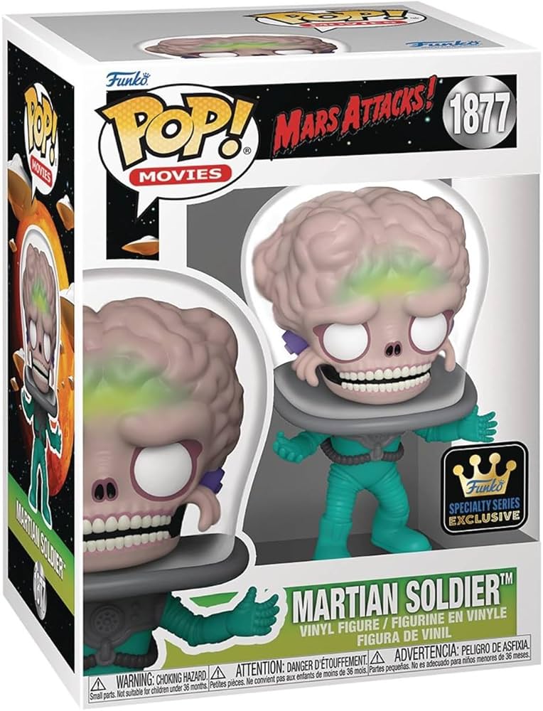 Funko Pop Movies Mars Attacks Martian Soldier Specialty Series Exclusive #187 Neu OVP
