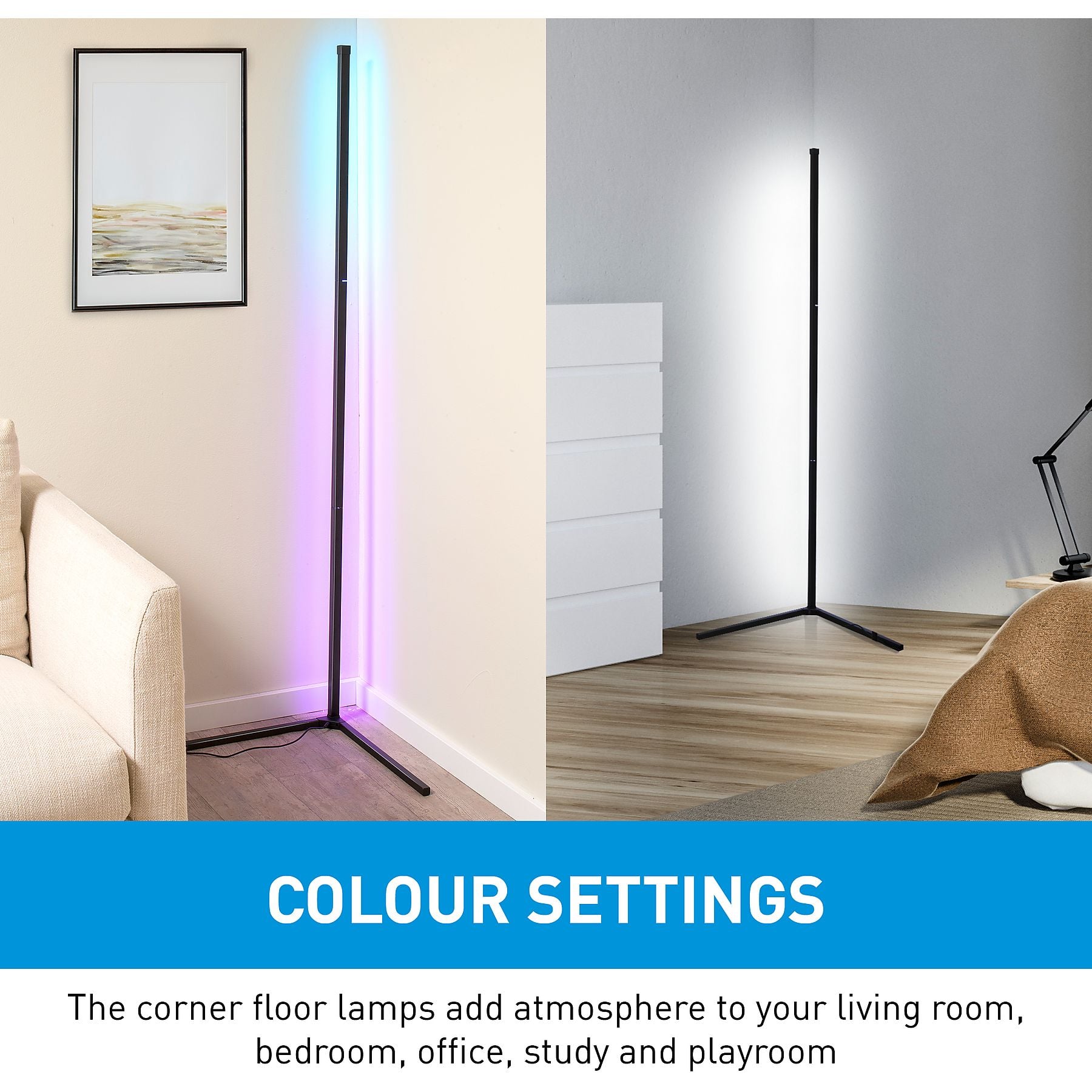 Grundig LED Eckstehleuchte 140cm RGB Musik Fernbedienung Neu OVP