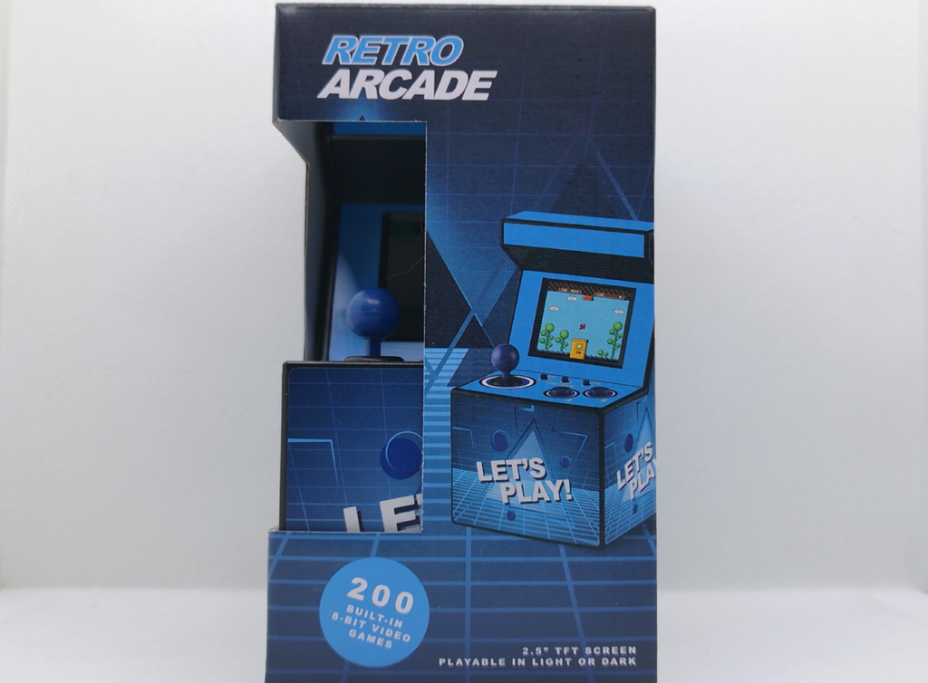 Retro Arcade Mini-Spielautomat – 200 integrierte Spiele (8-Bit, Blau)
