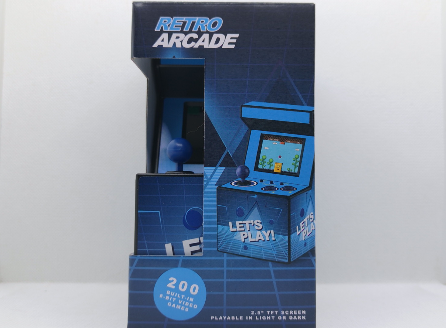 Retro Arcade Mini-Spielautomat – 200 integrierte Spiele (8-Bit, Blau)