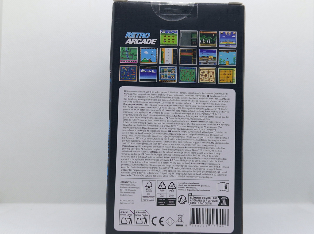 Retro Arcade Mini-Spielautomat – 200 integrierte Spiele (8-Bit, Blau)