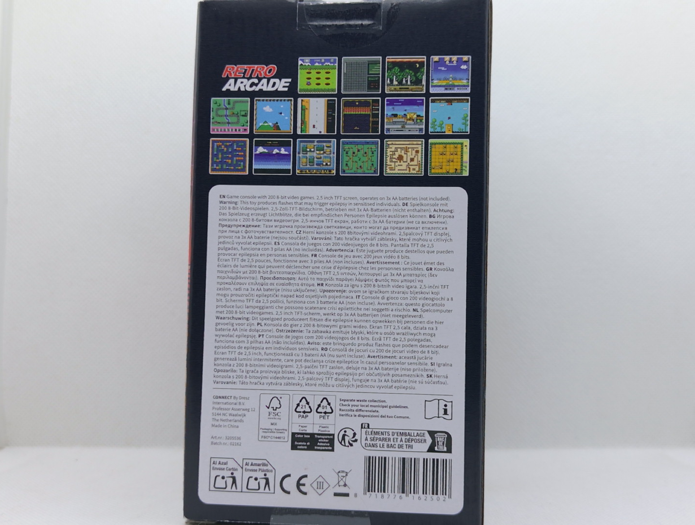 Retro Arcade Mini-Spielautomat – 200 integrierte Spiele (8-Bit, Rot)