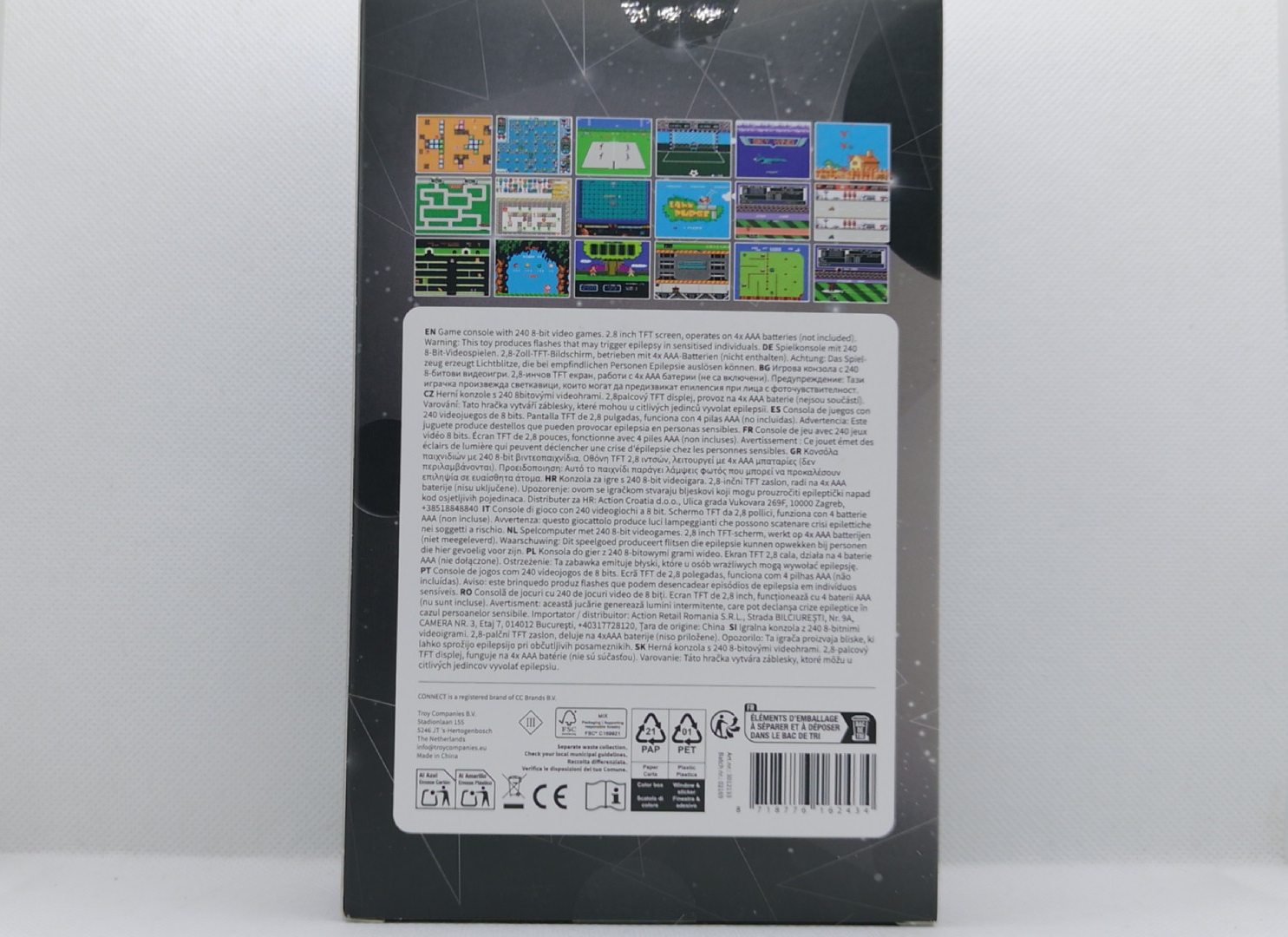 Retro Game Handheld-Konsole – 240 Spiele in einem Gerät (Schwarz)