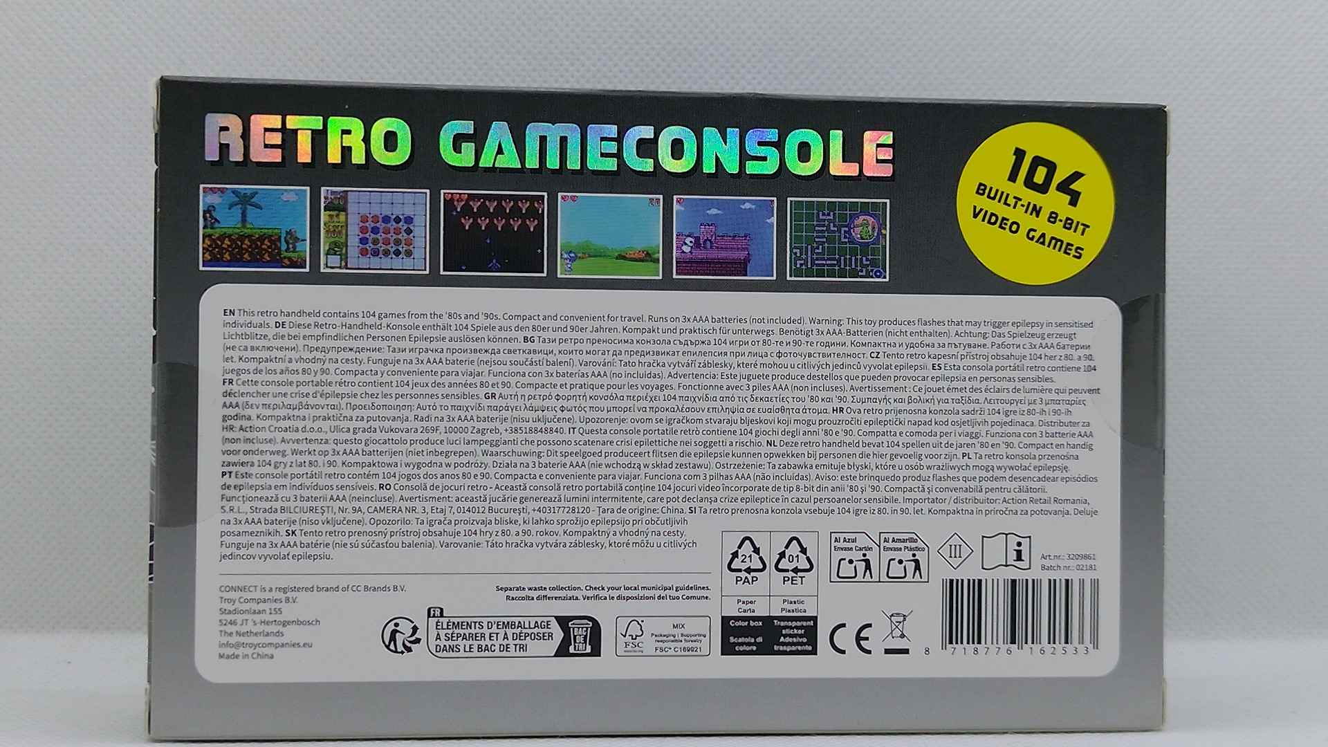 Retro Game Konsole – 104 integrierte Spiele (8-Bit Klassiker, tragbar)