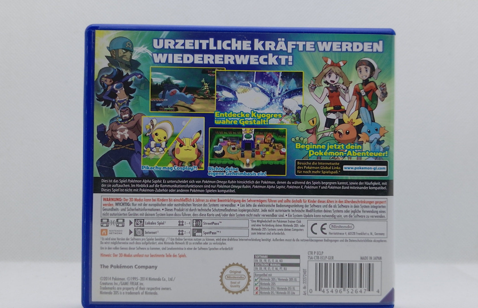 Nintendo 3DS – Pokémon Alpha Saphir – OVP & Hinweise – Sehr guter Zustand