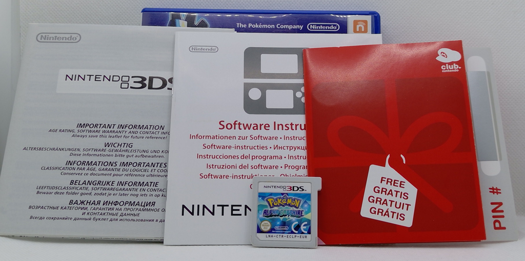 Nintendo 3DS – Pokémon Alpha Saphir – OVP & Hinweise – Sehr guter Zustand
