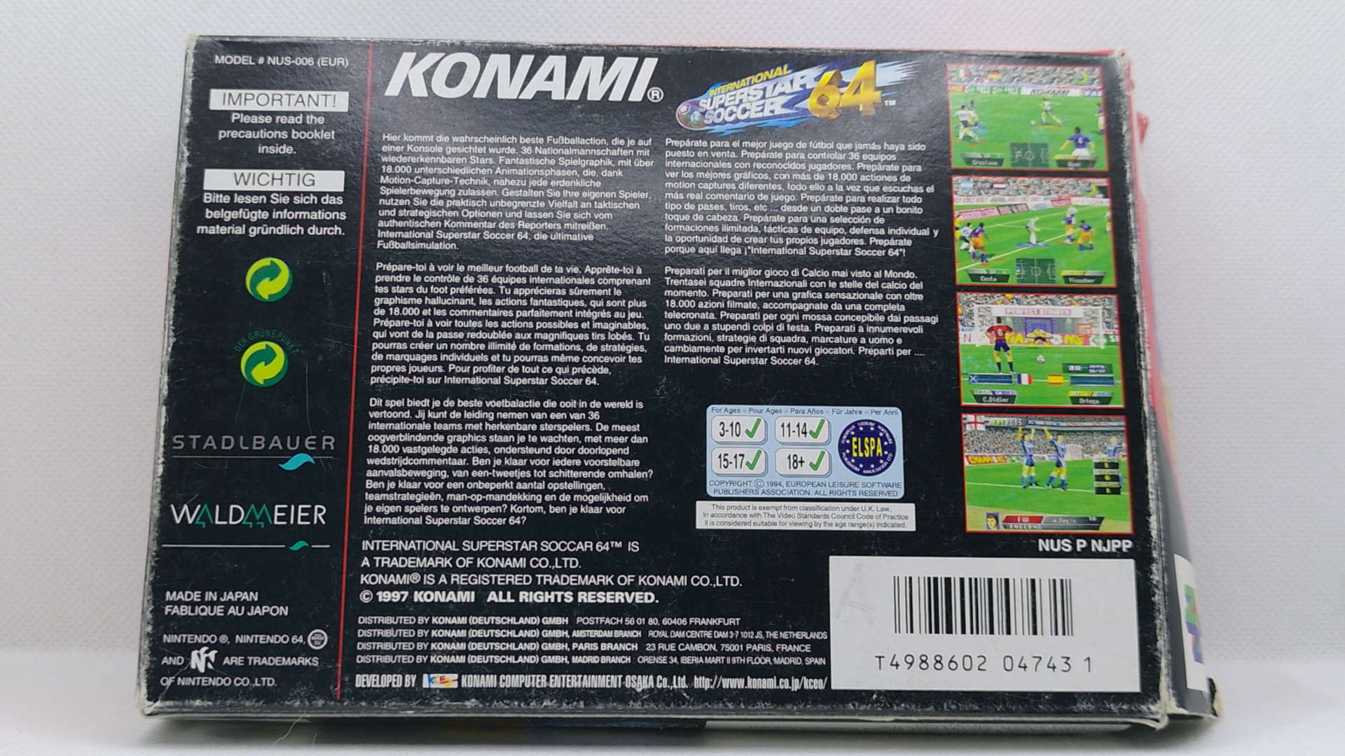 Nintendo 64 PAL International Superstar Soccer 64 (gebraucht)