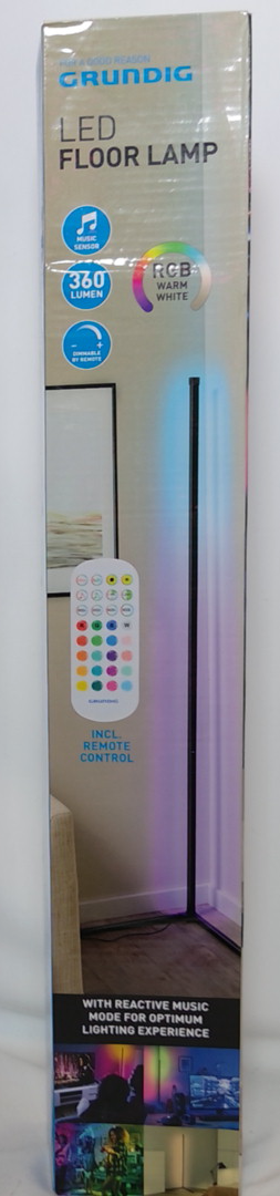Grundig LED Eckstehleuchte 140cm RGB Musik Fernbedienung Neu OVP
