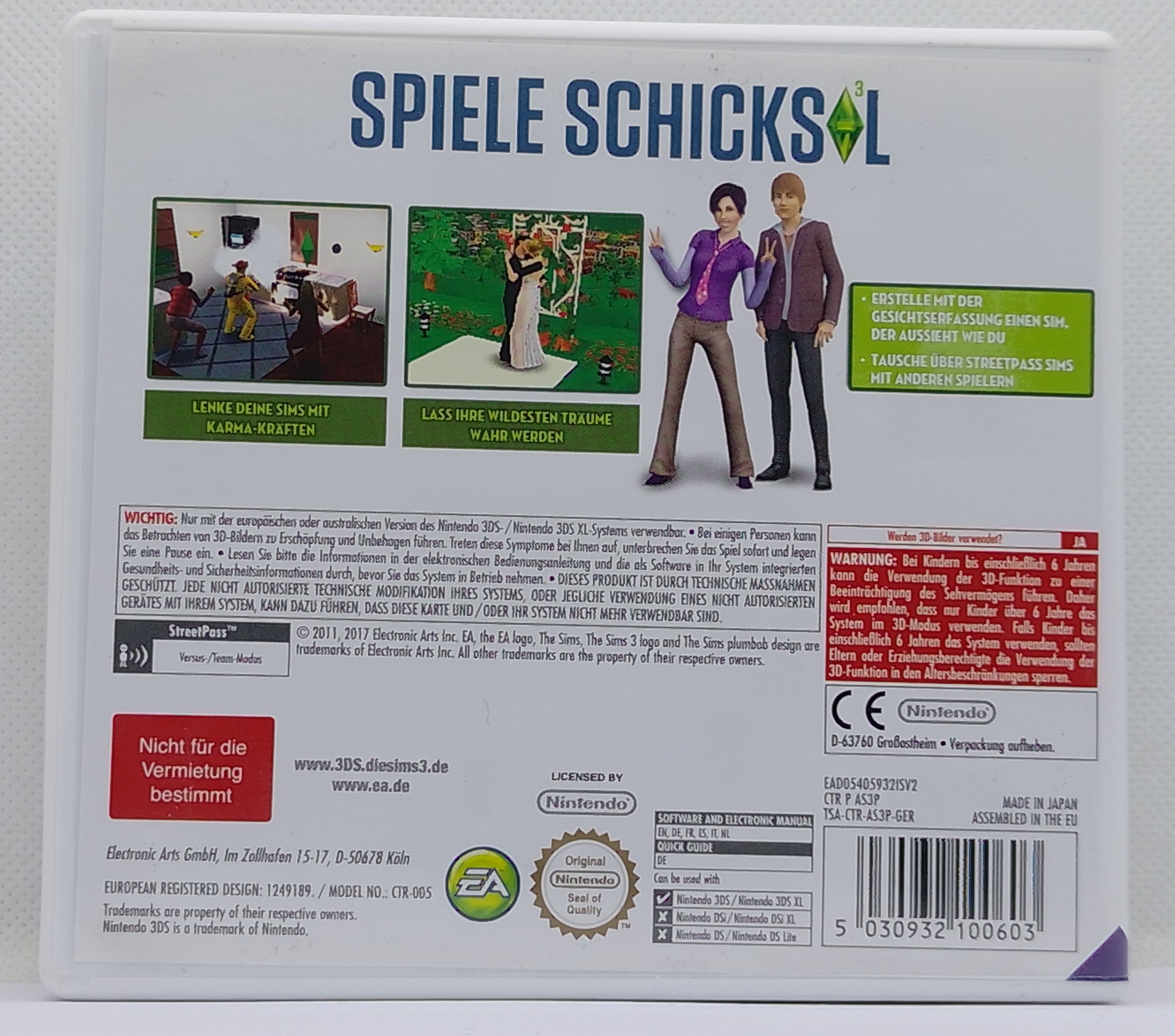 Die Sims 3 Nintendo 3DS Spiel Komplett mit Anleitung