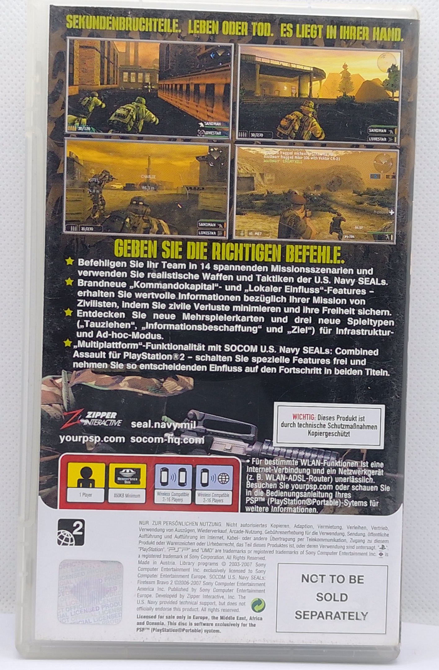 SOCOM U.S. Navy SEALs Fireteam Bravo 2 PSP PlayStation Portable