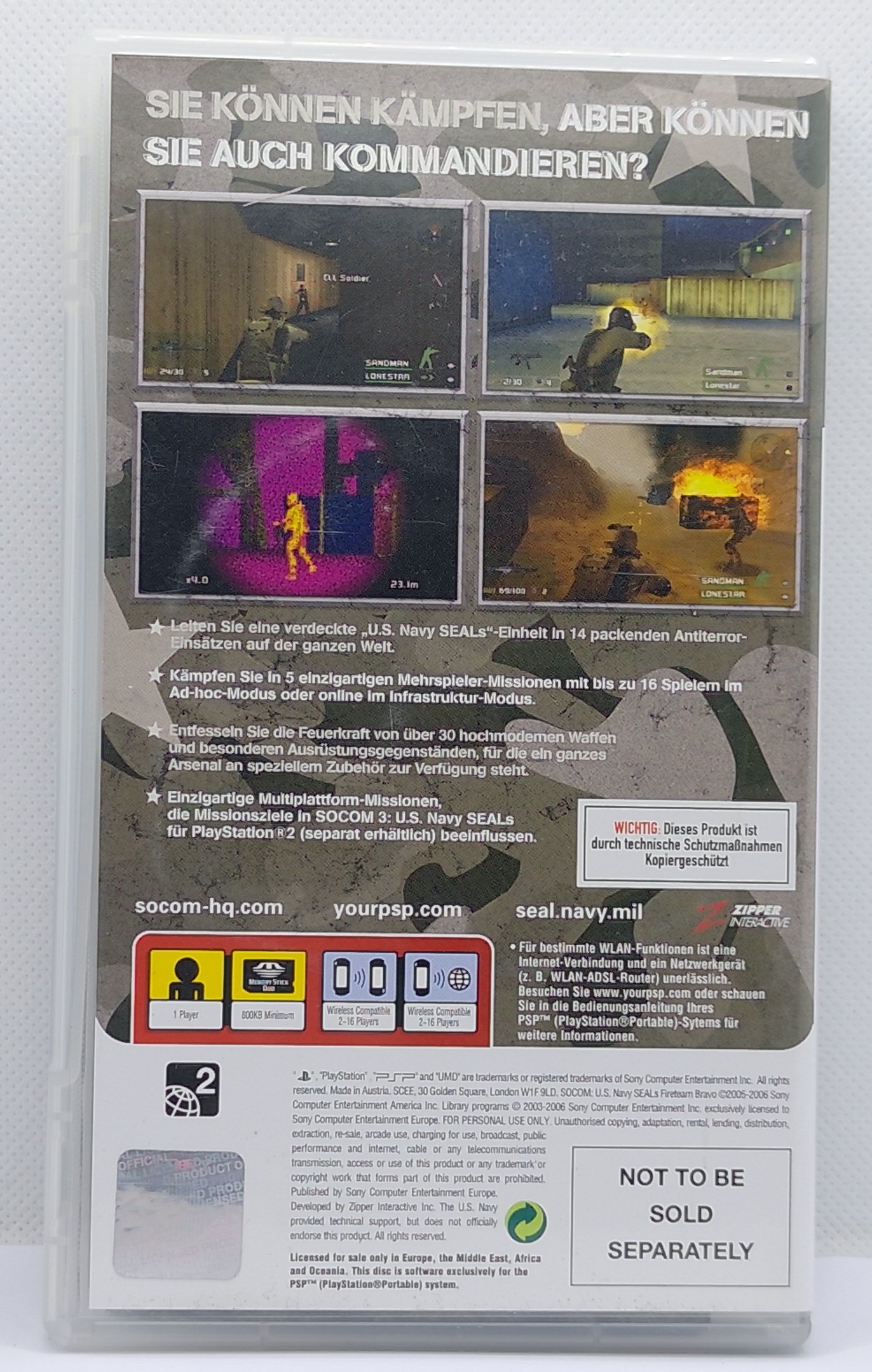 SOCOM U.S. Navy SEALs Fireteam Bravo PSP Komplett mit Anleitung