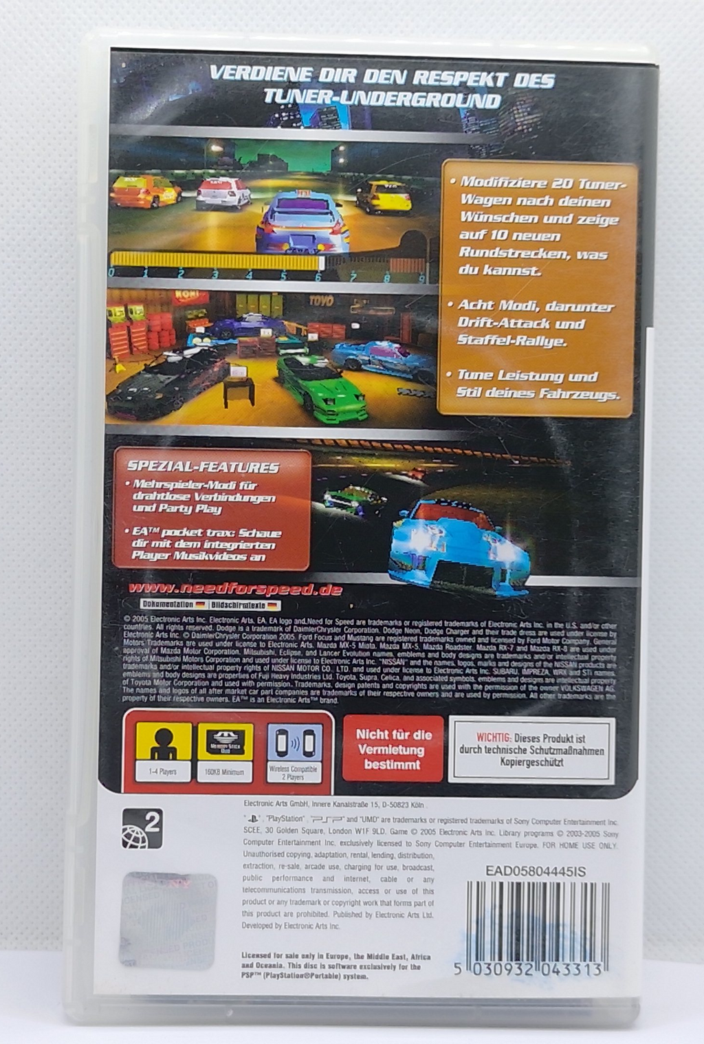 Need for Speed Underground Rivals PSP Komplett mit Anleitung
